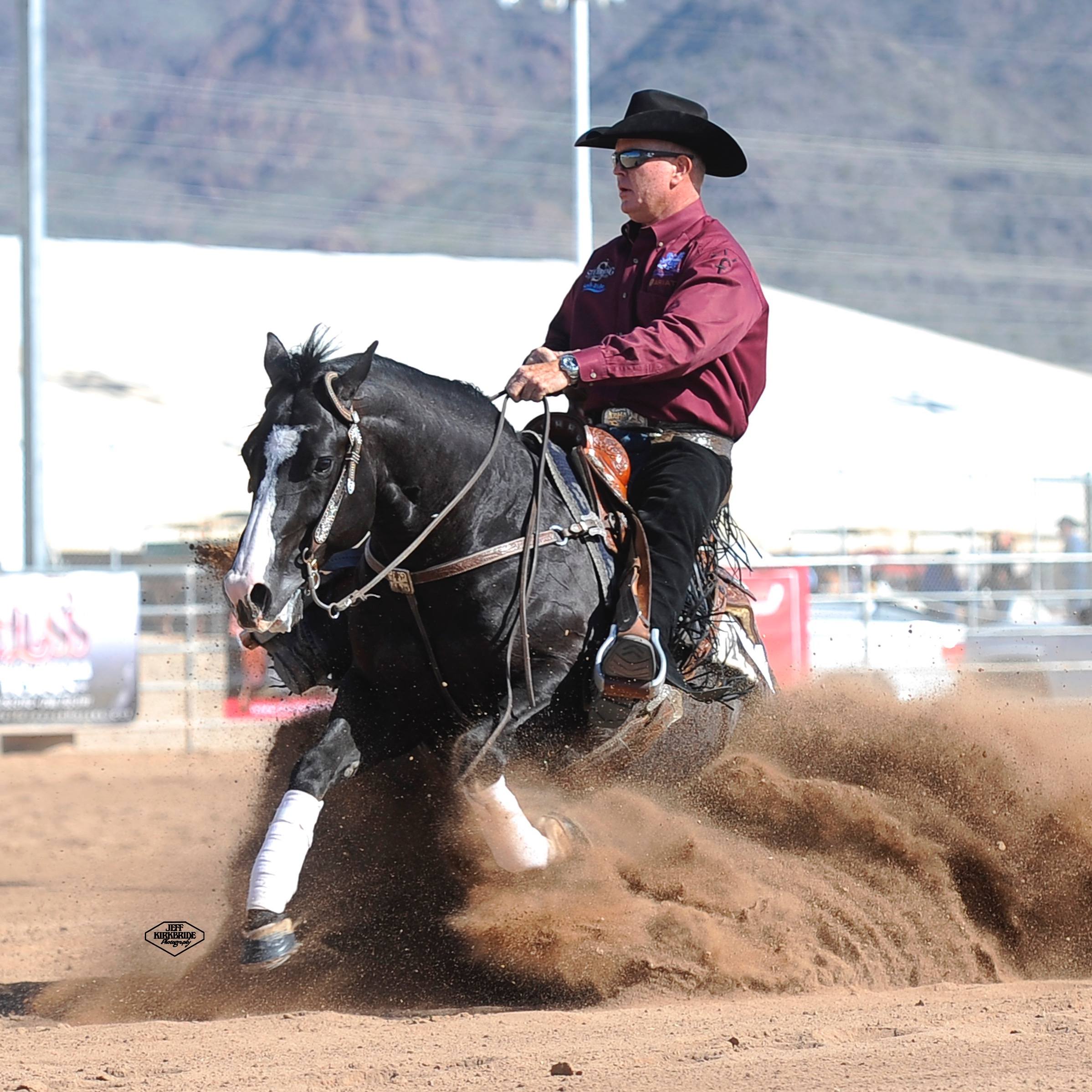 Tom Foran and Daphne Thompson's horse performing